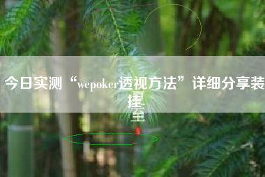 今日实测“wepoker透视方法”详细分享装挂