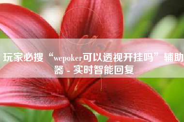 玩家必搜“wepoker可以透视开挂吗”辅助器 - 实时智能回复