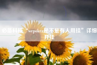 必备科技“wepoker是不是有人用挂”详细开挂