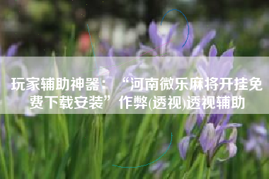 玩家辅助神器：“河南微乐麻将开挂免费下载安装	”作弊(透视)透视辅助