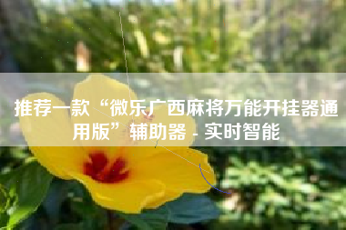 推荐一款“微乐广西麻将万能开挂器通用版”辅助器 - 实时智能