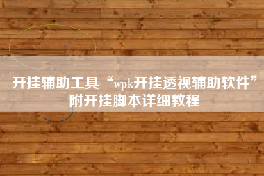 开挂辅助工具“wpk开挂透视辅助软件”附开挂脚本详细教程