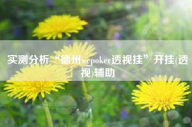 实测分析“德州wepoker透视挂”开挂(透视)辅助