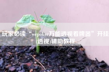 玩家必读“wepoker万能透视看牌器”开挂(透视)辅助教程