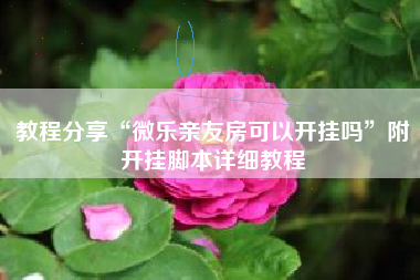 教程分享“微乐亲友房可以开挂吗	”附开挂脚本详细教程