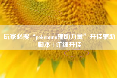 玩家必搜“pokemmo辅助力量”开挂辅助脚本+详细开挂