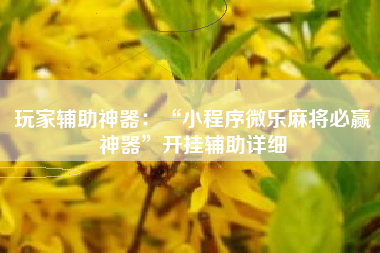 玩家辅助神器：“小程序微乐麻将必赢神器	”开挂辅助详细