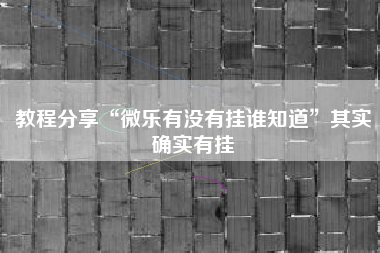 教程分享“微乐有没有挂谁知道	”其实确实有挂