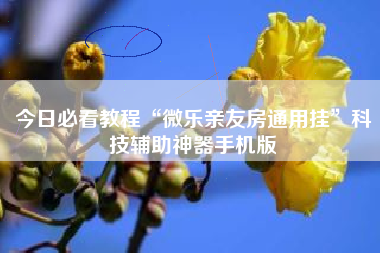 今日必看教程“微乐亲友房通用挂”科技辅助神器手机版