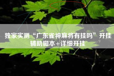 独家实测“广东雀神麻将有挂吗”开挂辅助脚本+详细开挂
