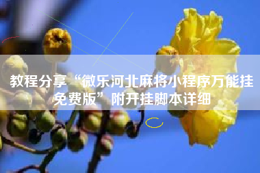 教程分享“微乐河北麻将小程序万能挂免费版”附开挂脚本详细