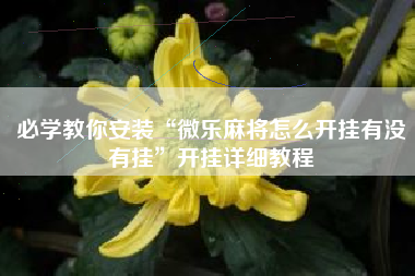 必学教你安装“微乐麻将怎么开挂有没有挂	”开挂详细教程
