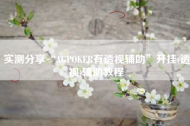 实测分享“AGPOKER有透视辅助”开挂(透视)辅助教程