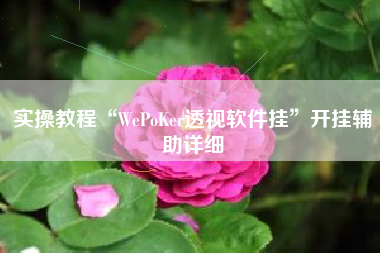 实操教程“WePoKer透视软件挂”开挂辅助详细