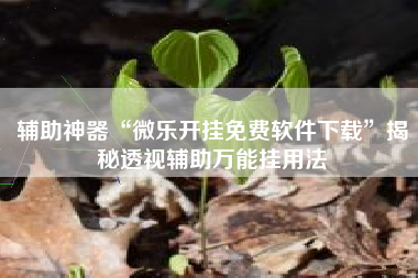 辅助神器“微乐开挂免费软件下载	”揭秘透视辅助万能挂用法