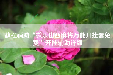 教程辅助“微乐山西麻将万能开挂器免费”开挂辅助详细