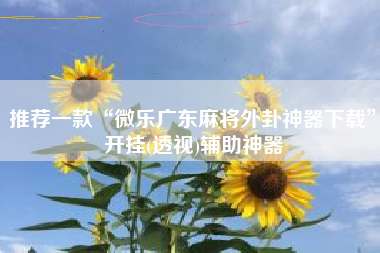 推荐一款“微乐广东麻将外卦神器下载	”开挂(透视)辅助神器