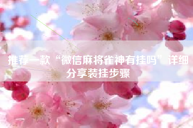 推荐一款“微信麻将雀神有挂吗”详细分享装挂步骤