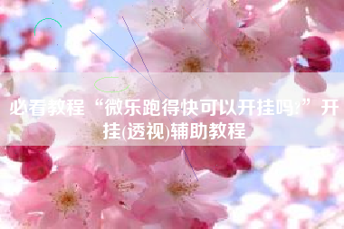 必看教程“微乐跑得快可以开挂吗?”开挂(透视)辅助教程